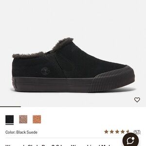 Timberland Black Suede Warm-Lined Mules